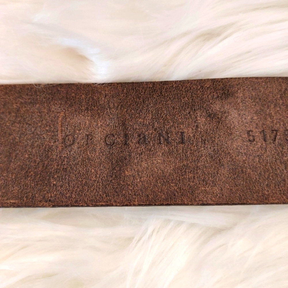 Orciani Leather Belt with Ornate Brass Buckle. Made in Italy. NWOT. - Picture 6 of 6